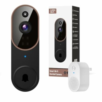Smart Wi-Fi doorbell camera with packaging and chime